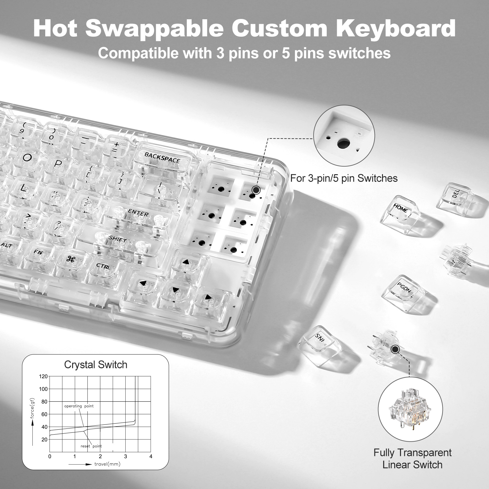 YUNZII-Teclado mecânico sem fi - Holy Stone Drone Hs175 avaliação e preço